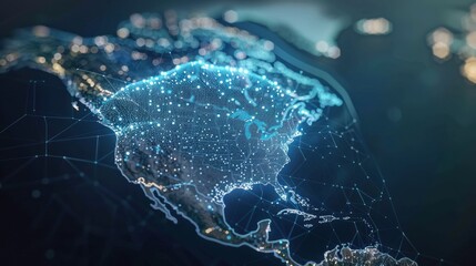 North america cities network map