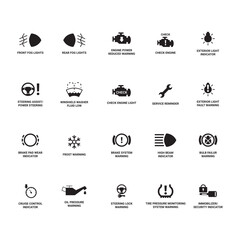 Comprehensive Set of Car Dashboard Icons