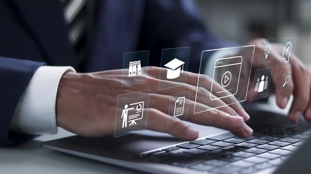 Online webinar concept, e-learning, web conference, learn on internet, Online workshops where participants can interact in real time.