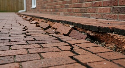 Cracked brick foundation house settling causing bricks crack