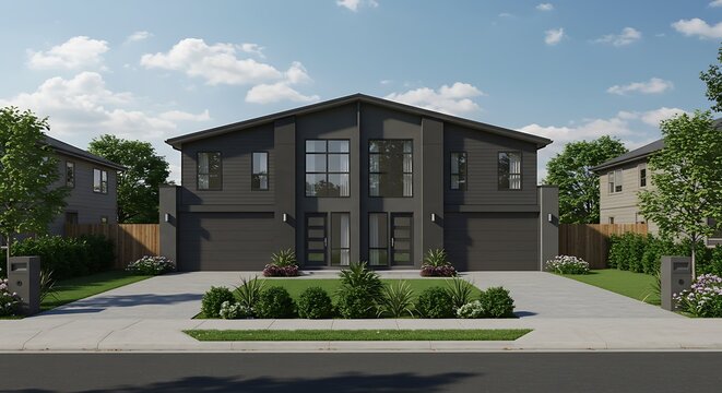 New duplex house front