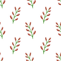 seamless pattern of red bud plant