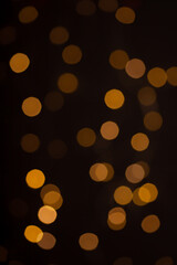 Christmas lights in bokeh. Yellow and fire orange bokeh