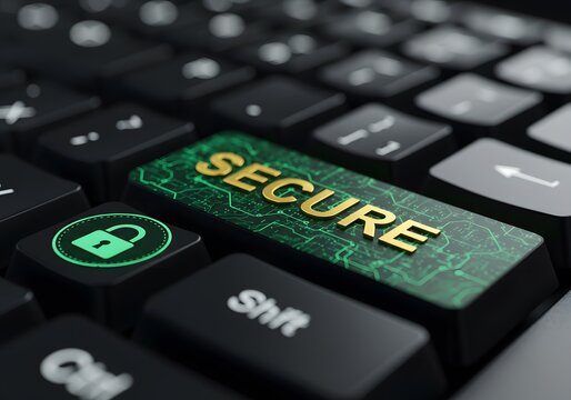 Secure your digital world with advanced technology solutions for online safety and protection with this modern keyboard design, perfect for tech brands