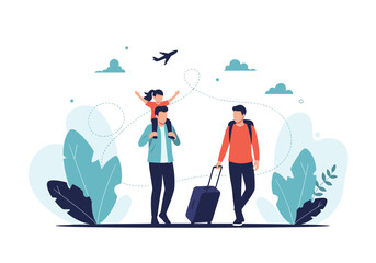 A happy family embarking on a delightful journey together.
