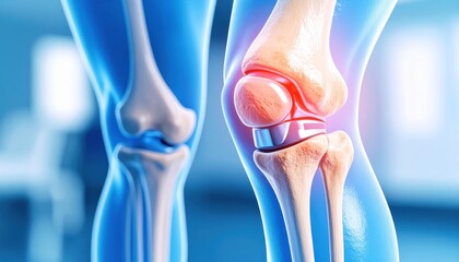 Comparison of Natural Knee Joint and Artificial Knee Implant in Surgery Room