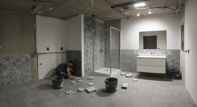 Bathroom renovation in progress