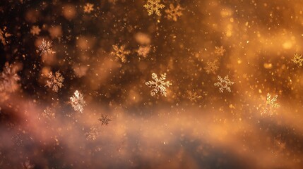 precipitation. Delicate snowflakes drifting through amber light, forming a dreamy bokeh backdrop of winter serenity. travel magazines.