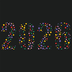 New Year 2026 Celebration with Confetti and Decorations