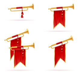 royal king golden horn trumpet cartoon stock vector illustration isolated on white background © kontur-vid