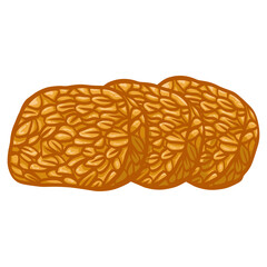 Fried Tempeh Tempe Goreng Slices Illustration