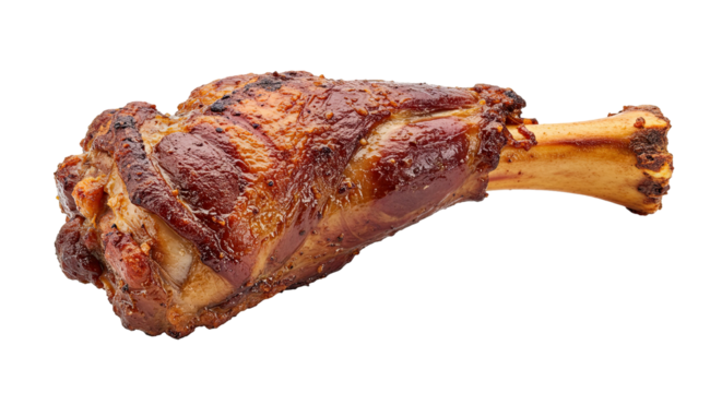 Deliciously Roasted Pork Shank with Crispy Skin and Bone.