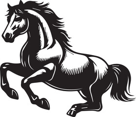  American Quarter Horse vector black on white background