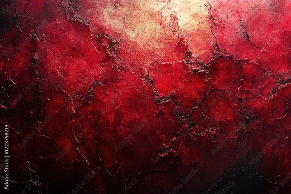 Wall mural bright red textured surface with soft illuminated glow