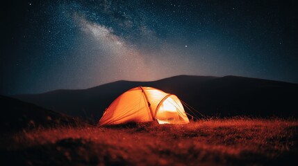 High-quality starry tent versatile asset with realistic long-exposure effect and cinematic composition