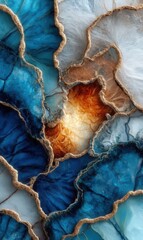 Naklejka premium Blue Agate and Orange Geode Mineral Texture