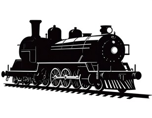 Fototapeta premium Black and white steam locomotive