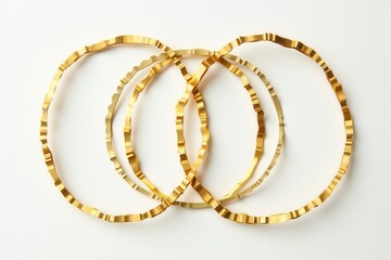 Gold Bangles with Scalloped Edges