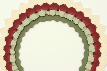 Abstract Circular Frame with Torn Paper Layers