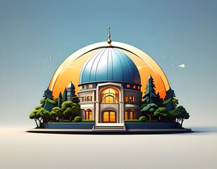 3D stylized mosque in park