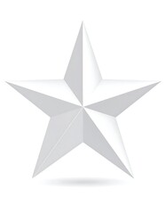 3D White Star Icon