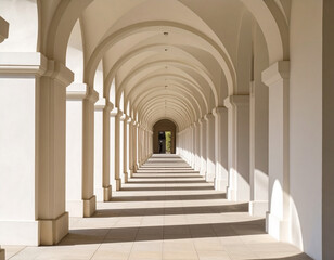 Obraz premium Stunning architectural arches university campus photography serene environment perspective view elegant design concepts