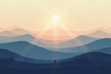 Sunset over Rolling Hills