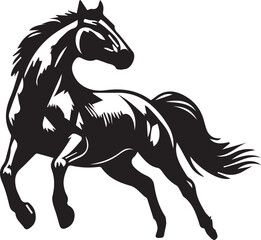 Fototapeta premium American Quarter Horse vector black on white background