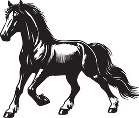  American Quarter Horse vector black on white background © Rohan
