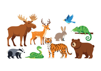 Striking Cartoon Tiger with Orange and Black Stripes Standing Proudly.