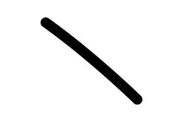 Black diagonal curved line with rounded edges