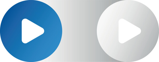 Abstract 3d play button icons with gradient blue and white colors