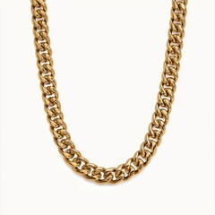 Obraz premium Gold chain necklace, substantial curb link
