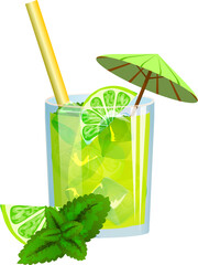 vector illustration of a mocktail