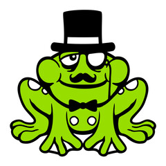 Mr Frog Sir Toad Rich Monocle Glasses Top Hat Fun