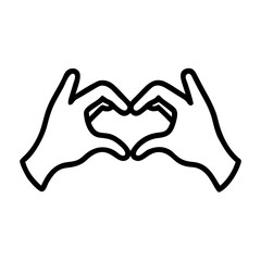 Affection Heart With Hand Gesture Icon For Web And Graphic Design
