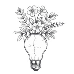 A bright electric bulb symbolizes a green energy innovation