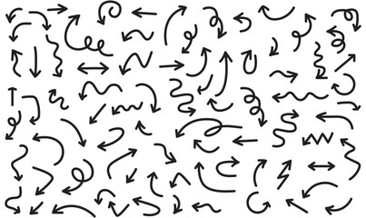 Hand drawn arrows line vector outline comic style