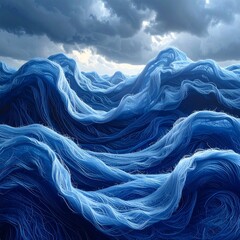 Abstract blue waves of a stormy sea