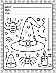 Doodle monsters seamless pattern Bold & Easy Coloring Page with Cute Animals for Adults and Kid. High resolution (300 DPI), Ready to print on standard 8.5x11-(A4) inch paper With (No Bleed)