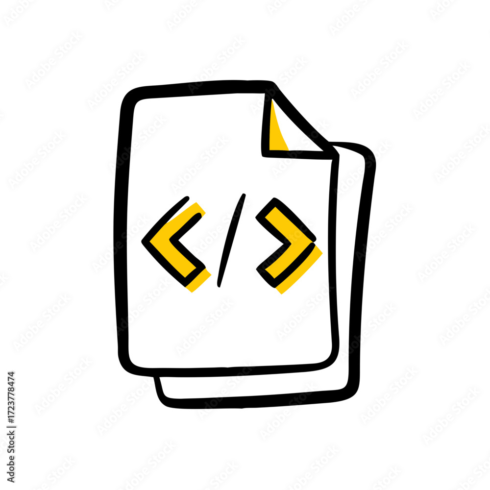 Poster coding script document file layout icon for web and graphic design