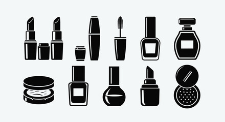 Fototapeta premium Makeup and Cosmetic Product Icons