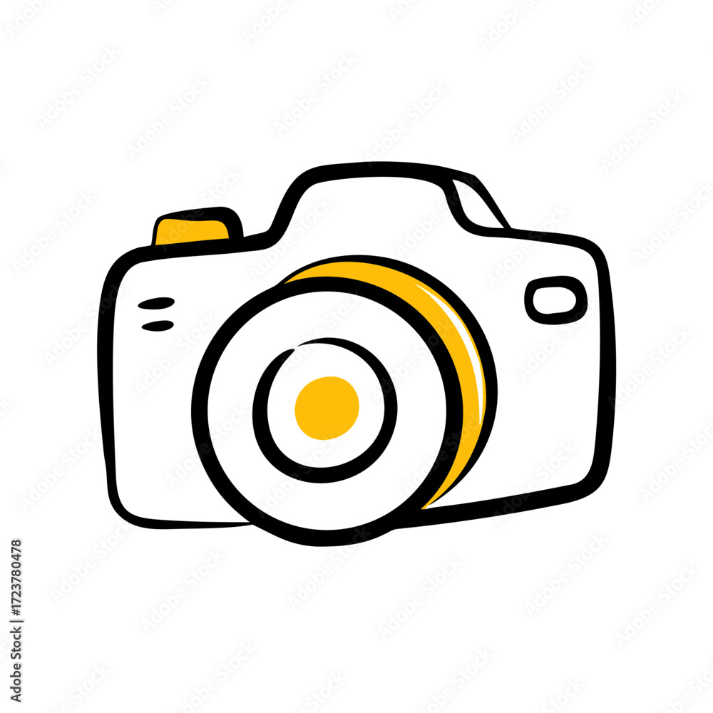 Poster digital camera photography device icon for web and graphic design
