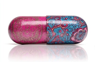 Decorative pill capsule with ornate design