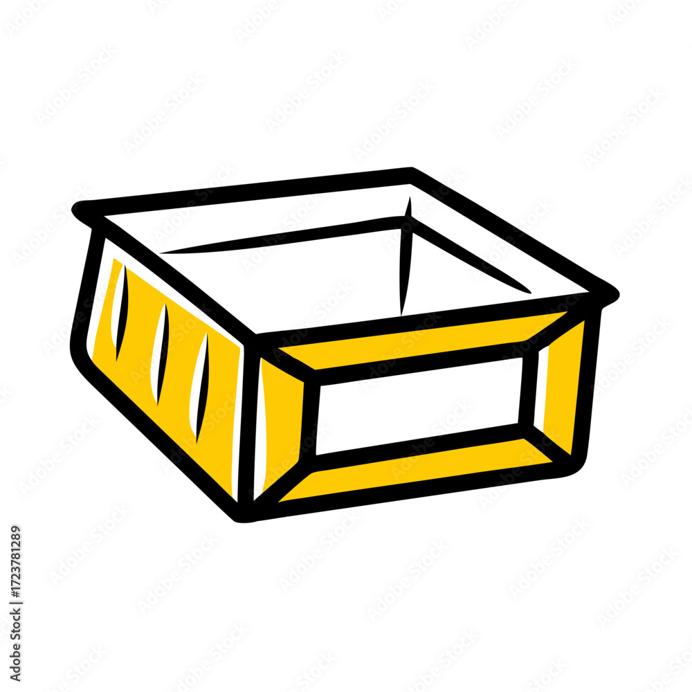 Aufkleber empty storage container box icon for web and graphic design