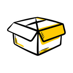 Flat Shipping Box Closed Icon For Web And Graphic Design