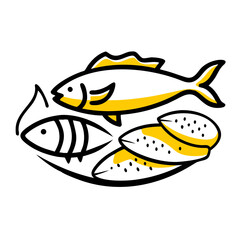 Fresh Fish Seafood Grocery Product Icon For Web And Graphic Design