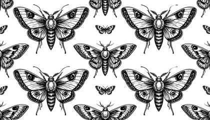 Black and white moth pattern