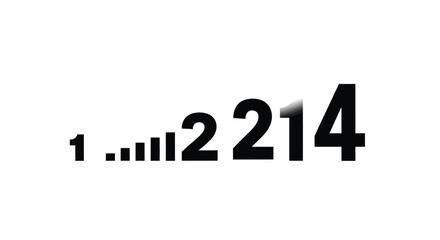 Increasing numeric sequence 1 2 214 suggesting growth progress data analysis statistics vector
