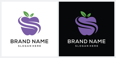 creative letter S apple logo design inspiration